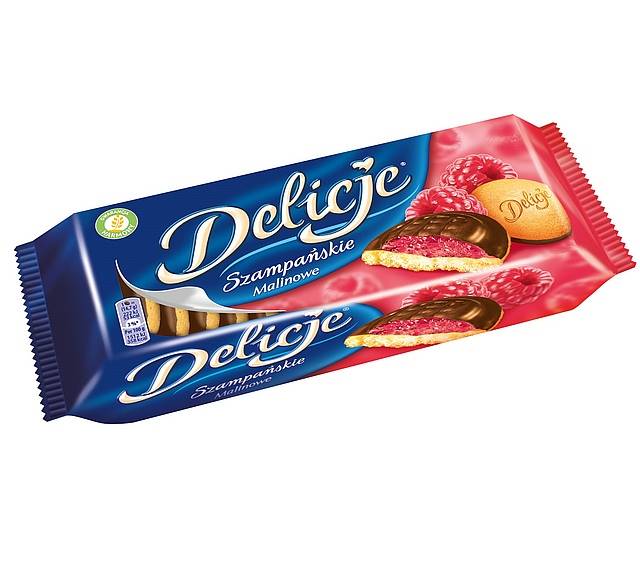 Mondelez biszkopty z galaretką Delicje szampańskie malinowe 147g