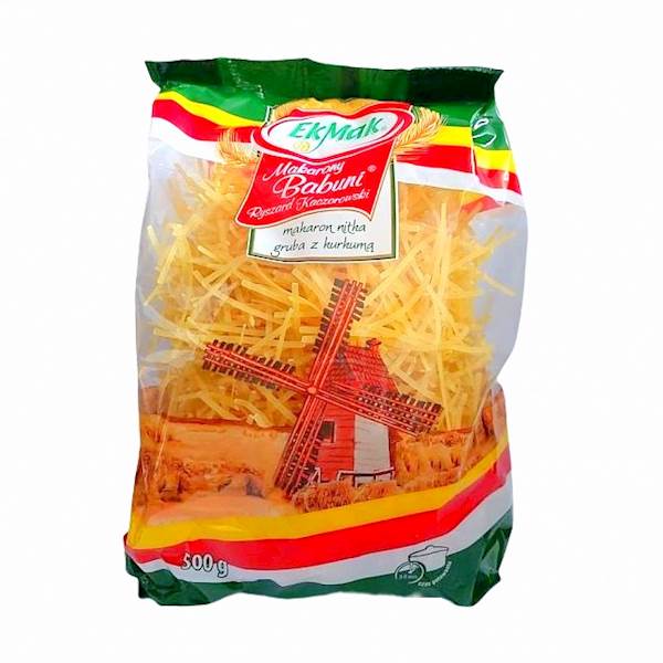 Makarony Babuni makaron pszenny EkMak Nitka Gruba z Kurkumą 500g