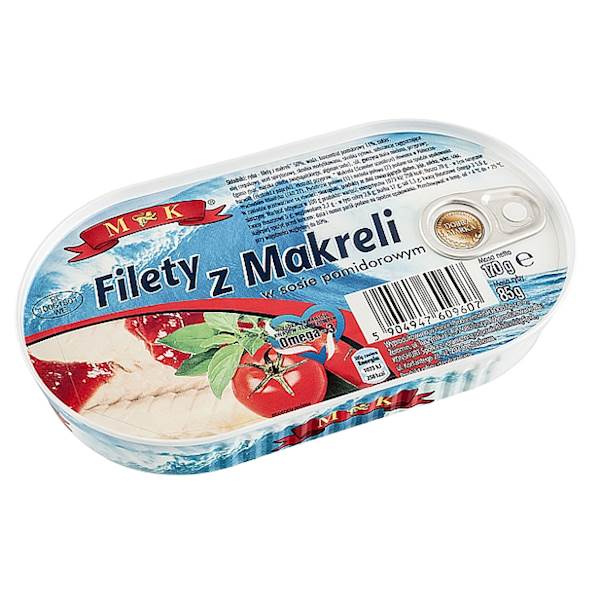 Konshurt konserwa rybna MK Filety z Makreli w Sosie Pomidorowym 170g