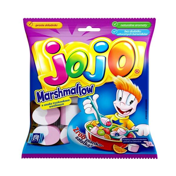 Nestle pianki Jojo Marshmallow o smaku truskawkowo-waniliowym 86g