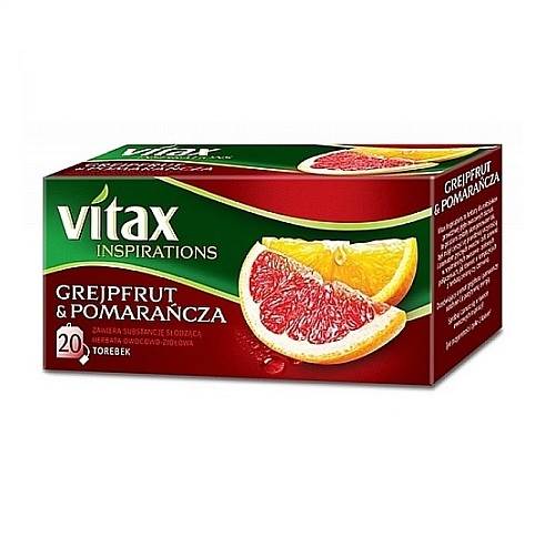 Tata Consumer Products herbata ekspresowa owocowo-ziołowa Vitax Inspirations Grejfrut & Pomarańcza 20tb