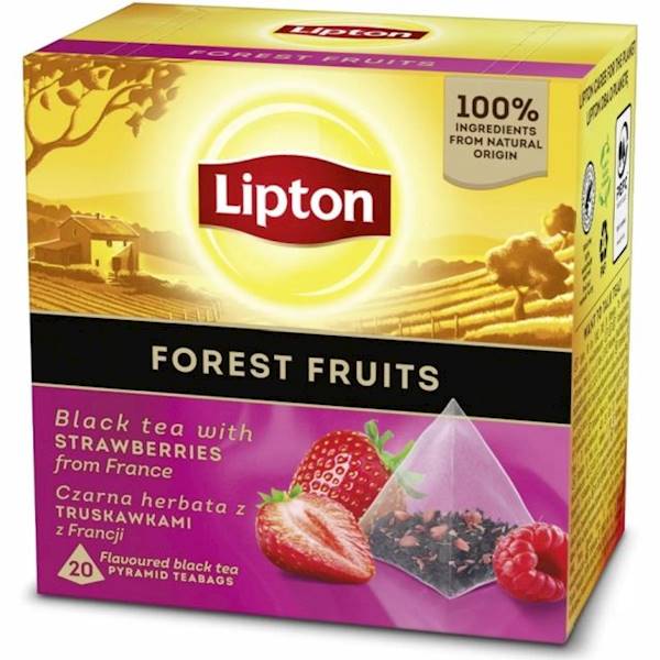 Lipton herbata ekspresowa Black Tea Forest Fruit piramidka 20tb