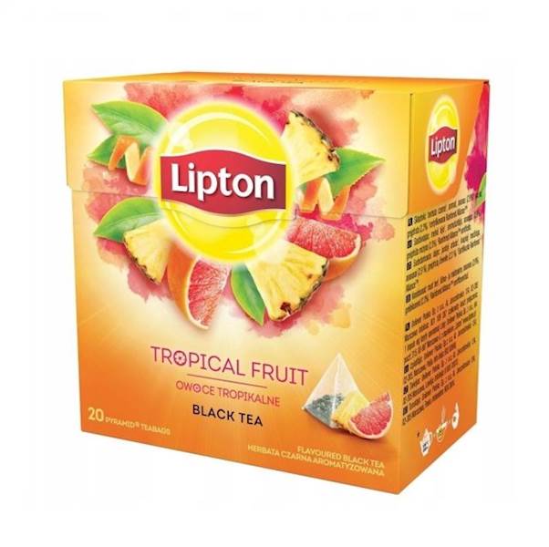 Lipton herbata ekspresowa Black Tea Tropical Fruit piramidka 20tb