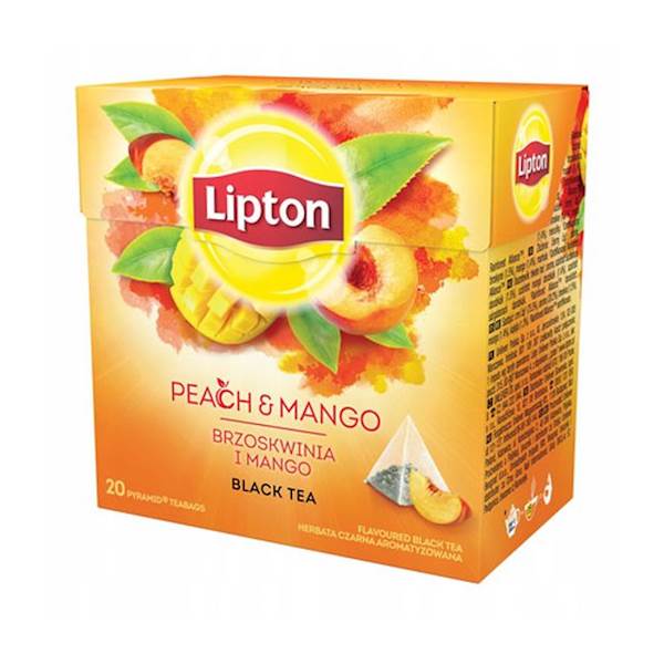 Lipton herbata ekspresowa Black Tea Peach & Mango piramidka 20tb