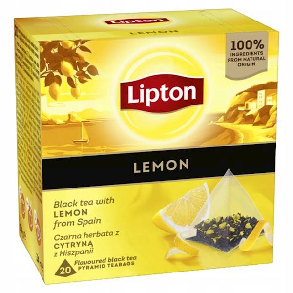 Lipton herbata ekspresowa Black Tea Lemon piramidka 20tb