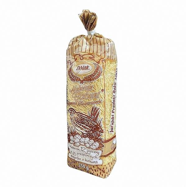 Makarony Babuni makaron jajeczny EkMak Makaron z Jaj Przepiórczych z Kurkumą Krajanka 250g