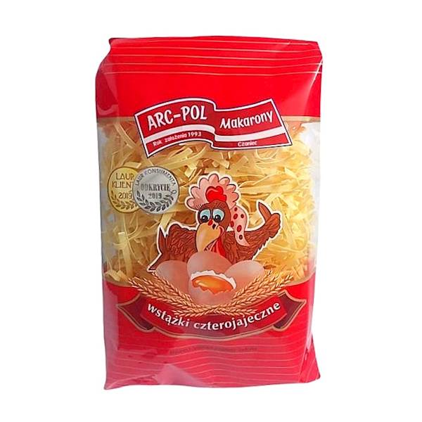 Arc-Pol makaron 4-jajeczny z kurkumą Wstążki Czterojajeczne Wstążka Szeroka 500g