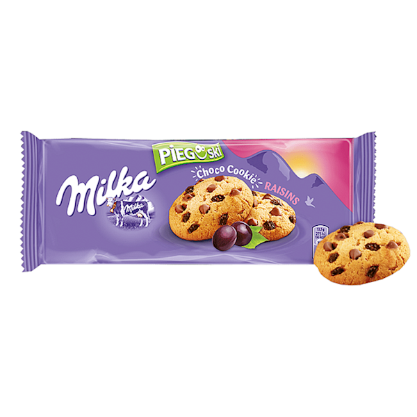 Mondelez ciastka Milka Pieguski z czekoladą i rodzynkami 135g