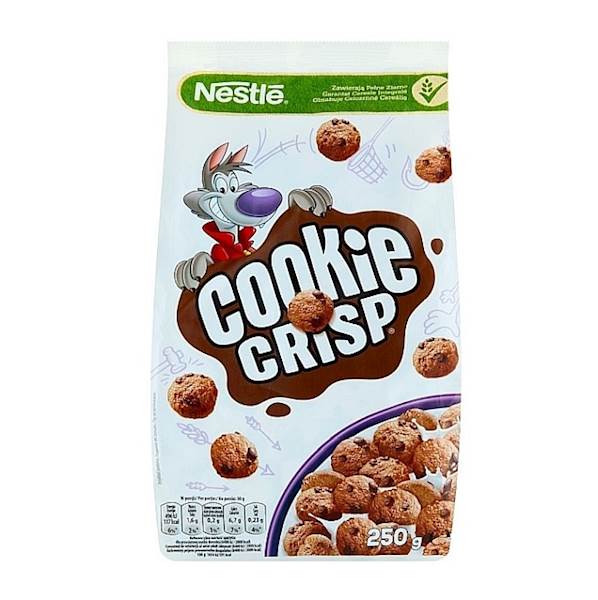 Nestle płatki śniadaniowe zbożowe-kółeczka o smaku czekoladowym Cookie Crisp 250g