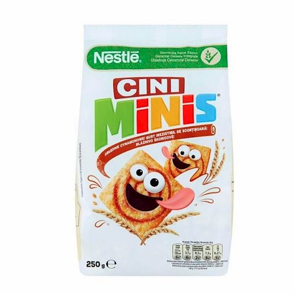 Nestle płatki śniadaniowe zbożowe-kwadraciki o smaku cynamonowym Cini Minis 250g