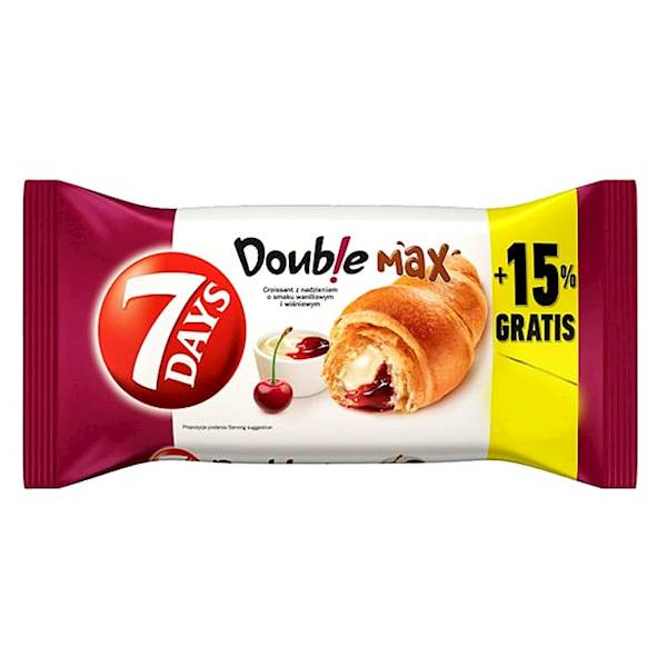 Mondelez rogal croissant 7days Max Double z nadzieniem wiśniowym i waniliowym 110g