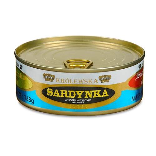 Petropat konserwa rybna Sardynka Królewska w Sosie Własnym z Dodatkiem Oleju 240g