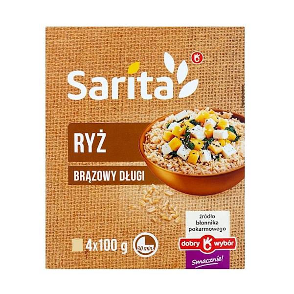 Sarita Ryż Brązowy Długi w saszetkach 400g