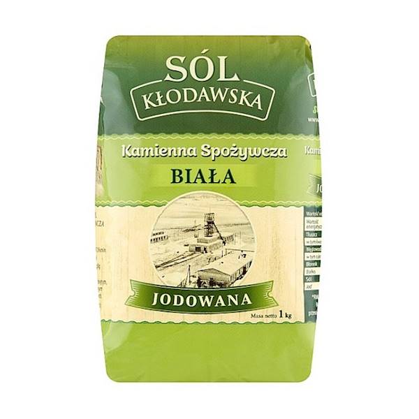 Kłodawa sól spożywcza jodowana Kłodawska Kamienna Biała 1kg