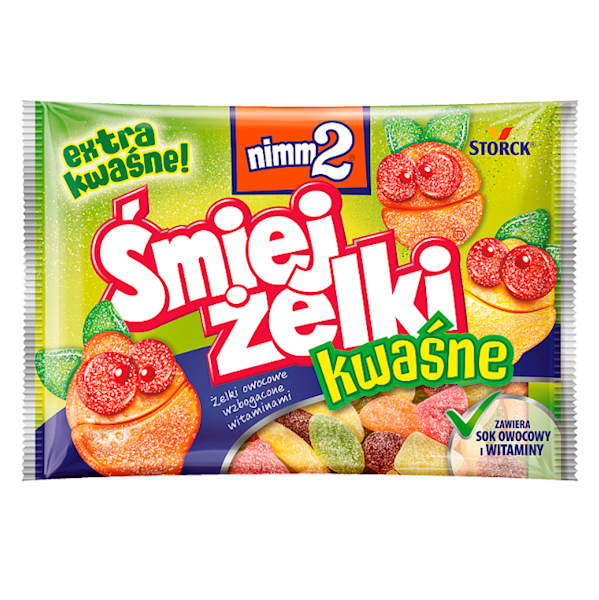 Storck żelki owocowe z sokiem i witaminami w kwaśnej posypce Nimm2 Śmiejżelki Kwaśne 100g