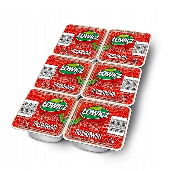 Maspex dżem niskosłodzony Łowicz truskawkowy porcja 25g 6szt.