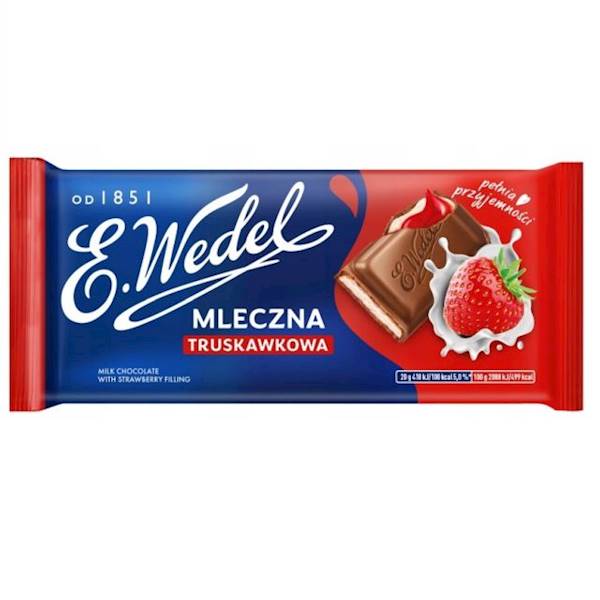 Wedel czekolada Mleczna Truskawkowa 100g