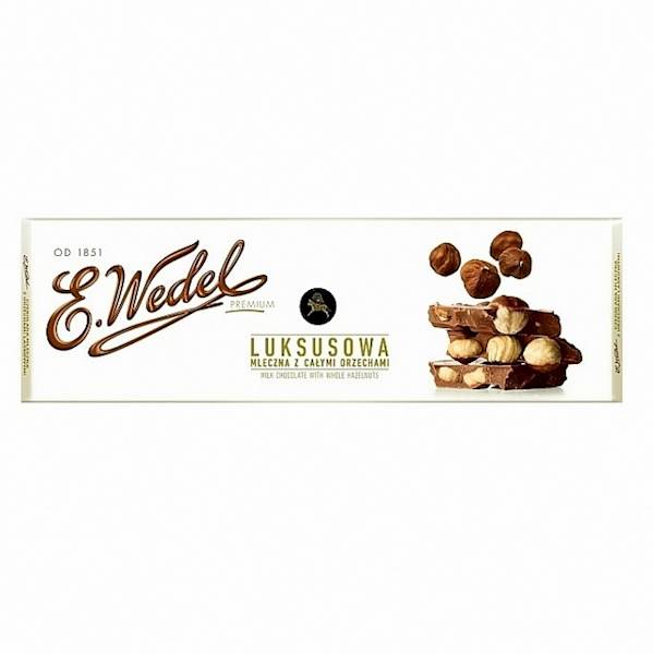 Wedel czekolada Premium Luksusowa Mleczna z Całymi Orzechami 220g