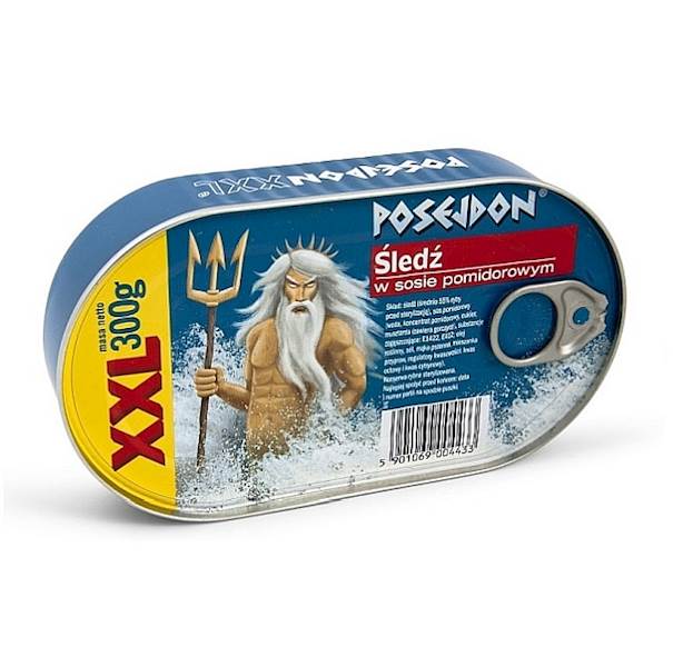 Łosoś konserwa rybna Posejdon XXL Śledź w Sosie Pomidorowym 300g