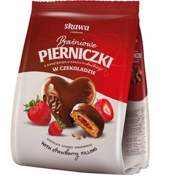 Skawa pierniczki w czekoladzie Baśniowe z nadzieniem o smaku truskawkowym 150g