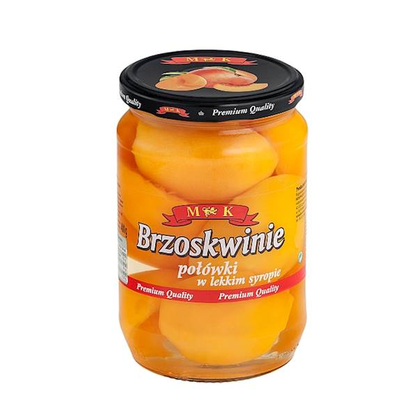 Konshurt owoce pasteryzowane w słoiku Brzoskwinie w Lekkim Syropie 680g