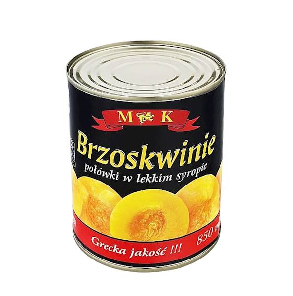 Konshurt owoce pasteryzowane w puszce MK Brzoskwinie Połówki w Lekkim Syropie 820g
