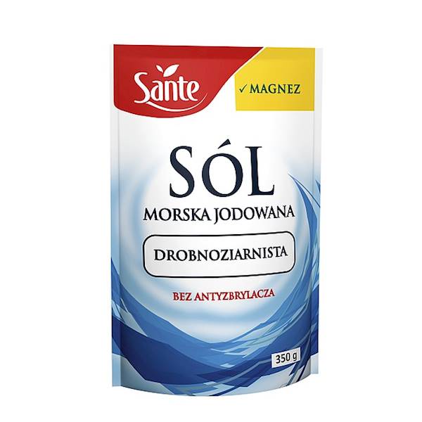 Sante sól morska jodowana Drobnoziarnista z Magnezem 350g