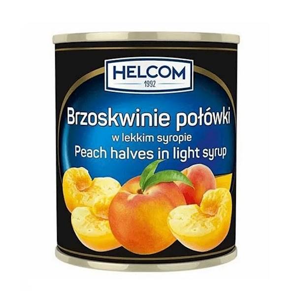 Greek Trade owoce pasteryzowane w puszce Helcom Brzoskwinie Połówki w Lekkim Syropie 2,65kg