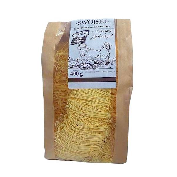Makarony Babuni makaron ze świeżych jaj EkMak Makaron Swojski, Tradycyjny Nitka Cienka 400g