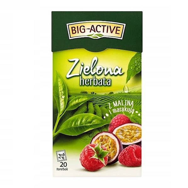 Herbapol herbata ekspresowa Big Active Zielona z Maliną i Marakują 20tb