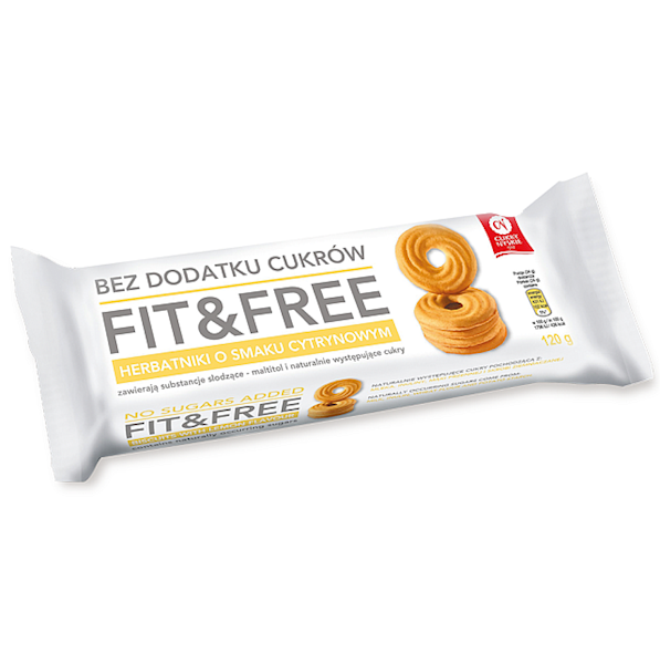 Cukry Nyskie ciastka bez dodatku cukru Fit & Free cytrynowe 120g