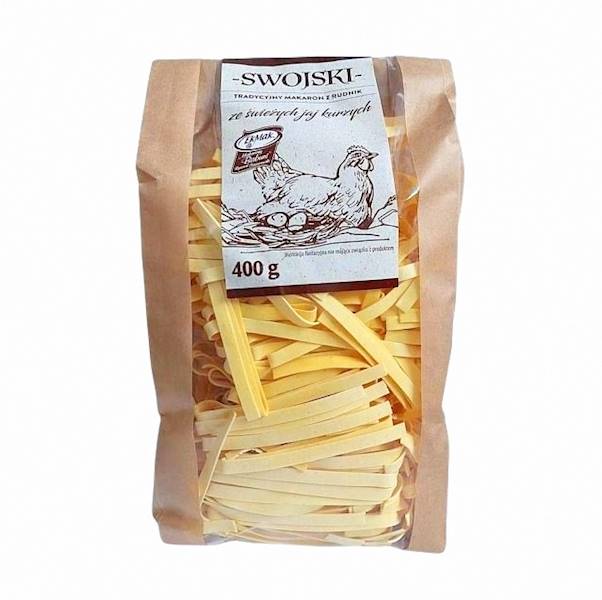 Makarony Babuni makaron ze świeżych jaj EkMak Makaron Swojski, Tradycyjny Wstążka Szeroka 400g