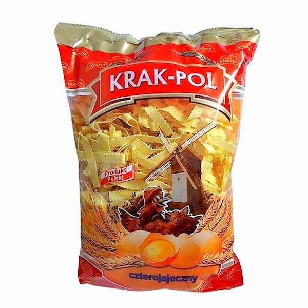 Krak-Pol makaron 4-jajeczny z kurkumą Wstążka Ząbkowana 500g