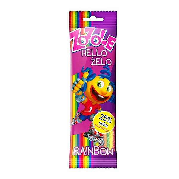 Mieszko żelki paski Zozole Hello Żelo Rainbow 75g