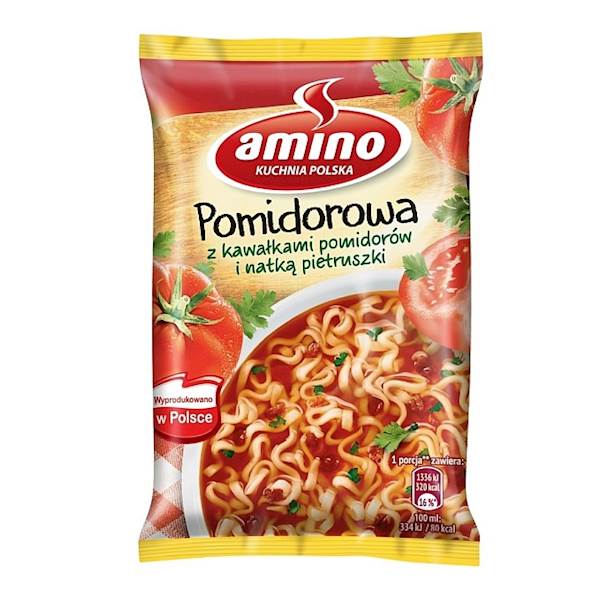 Unilever zupa instant Amino Pomidorowa z Kawałkami Pomidorów i Natką Pietruszki 61g