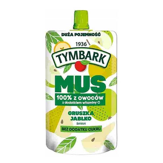 Maspex mus owocowy bez dodatku cukru Tymbark Mus 100% z Owoców Gruszka Jabłko 200g