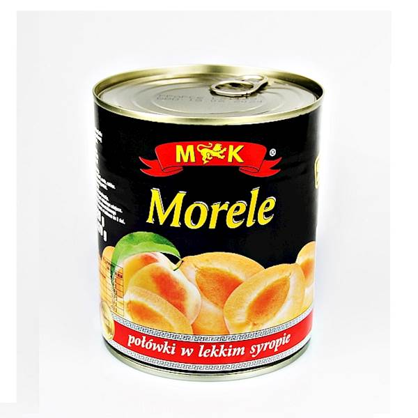 Konshurt owoce pasteryzowane w puszce MK Morele Połówki w Lekkim Syropie 0,82kg