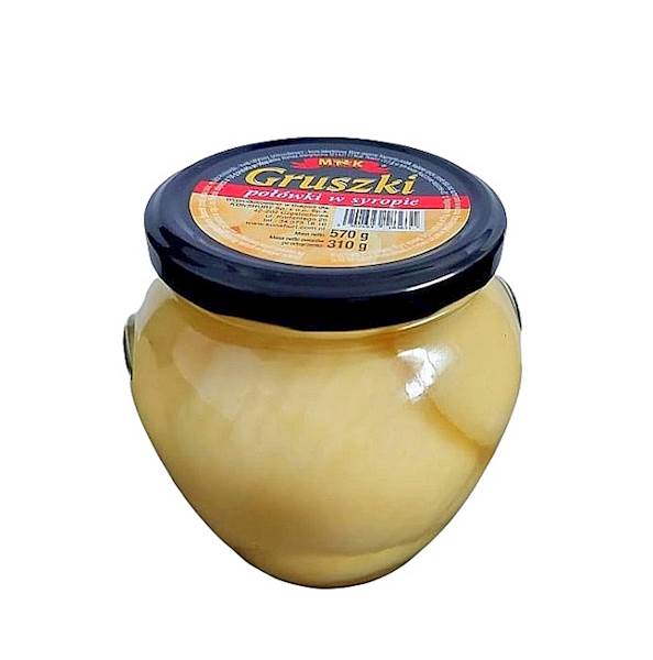Konshurt owoce pasteryzowane MK Gruszki Połówki w Syropie 0,57kg