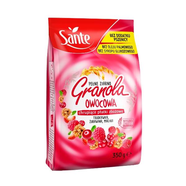 Sante płatki śniadaniowe zbożowe Granola Owocowa 350g