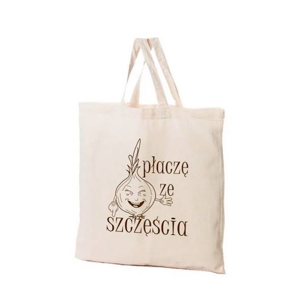Fraspo torba ekologiczna bawełniana Warzywa i Owoce Cebula Płaczę ze szczęścia 38x42cm