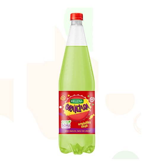 Hellena napój gazowany 20% soku Oranżada zielona 1,25l