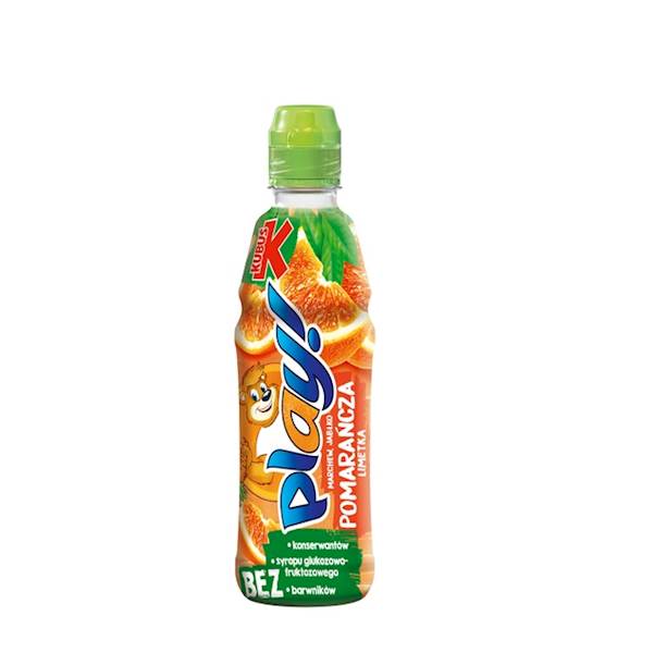 Maspex napój owocowo-warzywny bez dodatku cukru Kubuś Play Marchew, Jabłko, Pomarańcza, Limetka 400ml