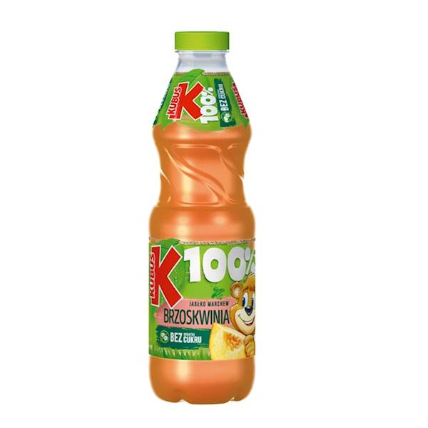 Maspex sok owocowo-warzywny bez dodatku cukru Kubuś 100% Marchew, Jabłko, Brzoskwinia 0,85l