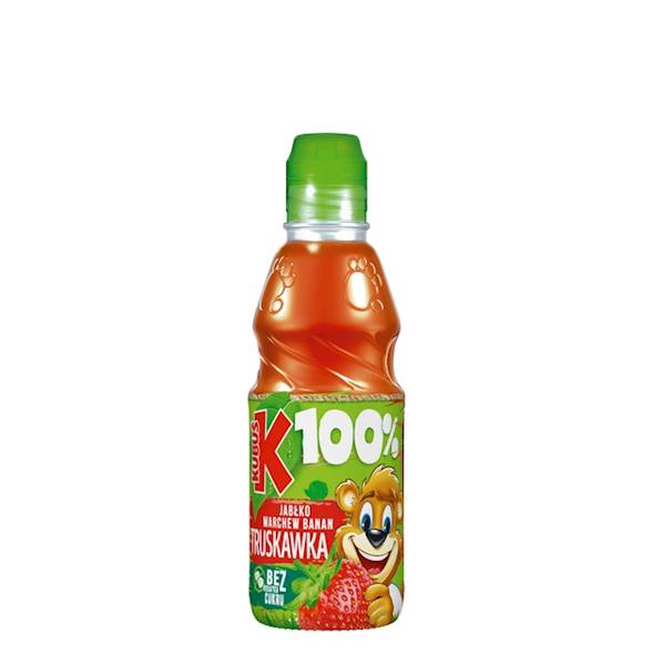 Maspex sok owocowo-warzywny bez dodatku cukru Kubuś 100% Jabłko, Marchew, Banan, Truskawka 300ml