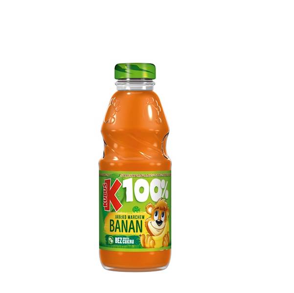 Maspex sok owocowo-warzywny bez dodatku cukru w szklanej butelce Kubuś 100% Jabłko, Marchew, Banan 300ml