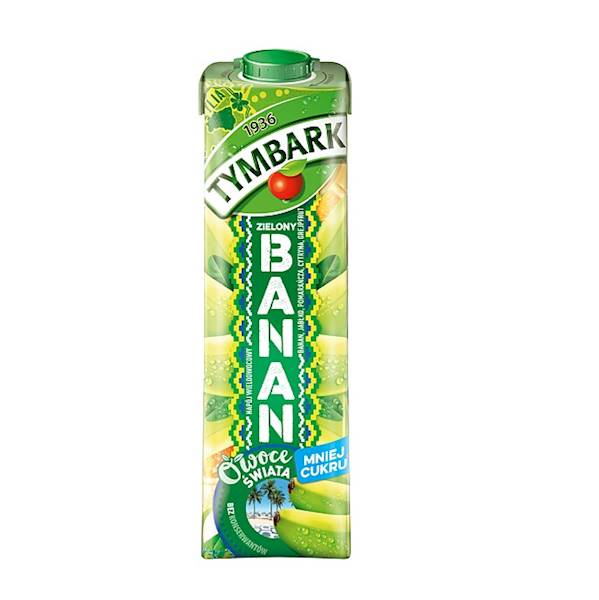 Maspex napój wieloowocowy niegazowany w kartonie Tymbark Owoce Świata Zielony Banan i Pomarańcza 1l