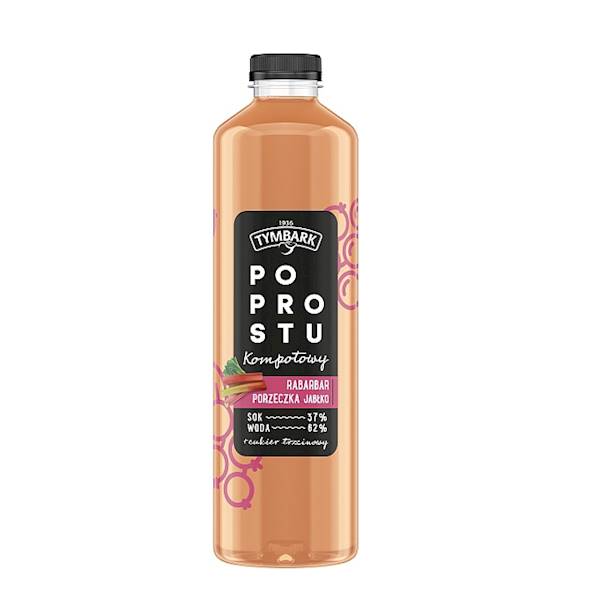Maspex napój gazowany Tymbark Po Prostu Kompotowy Rabarbar, Porzeczka, Jabłko 1,25l
