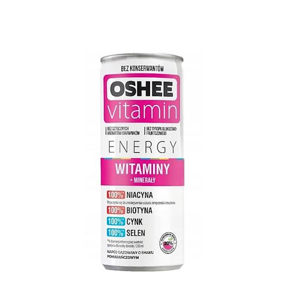 Oshee napój gazowany z dodatkiem witamin i minerałów Oshee Vitamin Energy Witaminy i Minerały 250ml