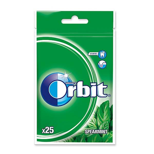 Mars Wrigley guma do żucia w torbie Orbit Spearmint 25 drażetek