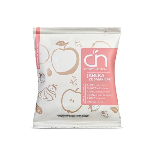 Crispy Natural chipsy z suszonych jabłek Truskawka ze śmietanką 18g